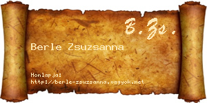 Berle Zsuzsanna névjegykártya